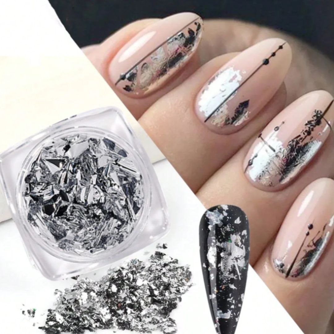Metallic Nail Art Foil, Gold, Silver and Champagne
