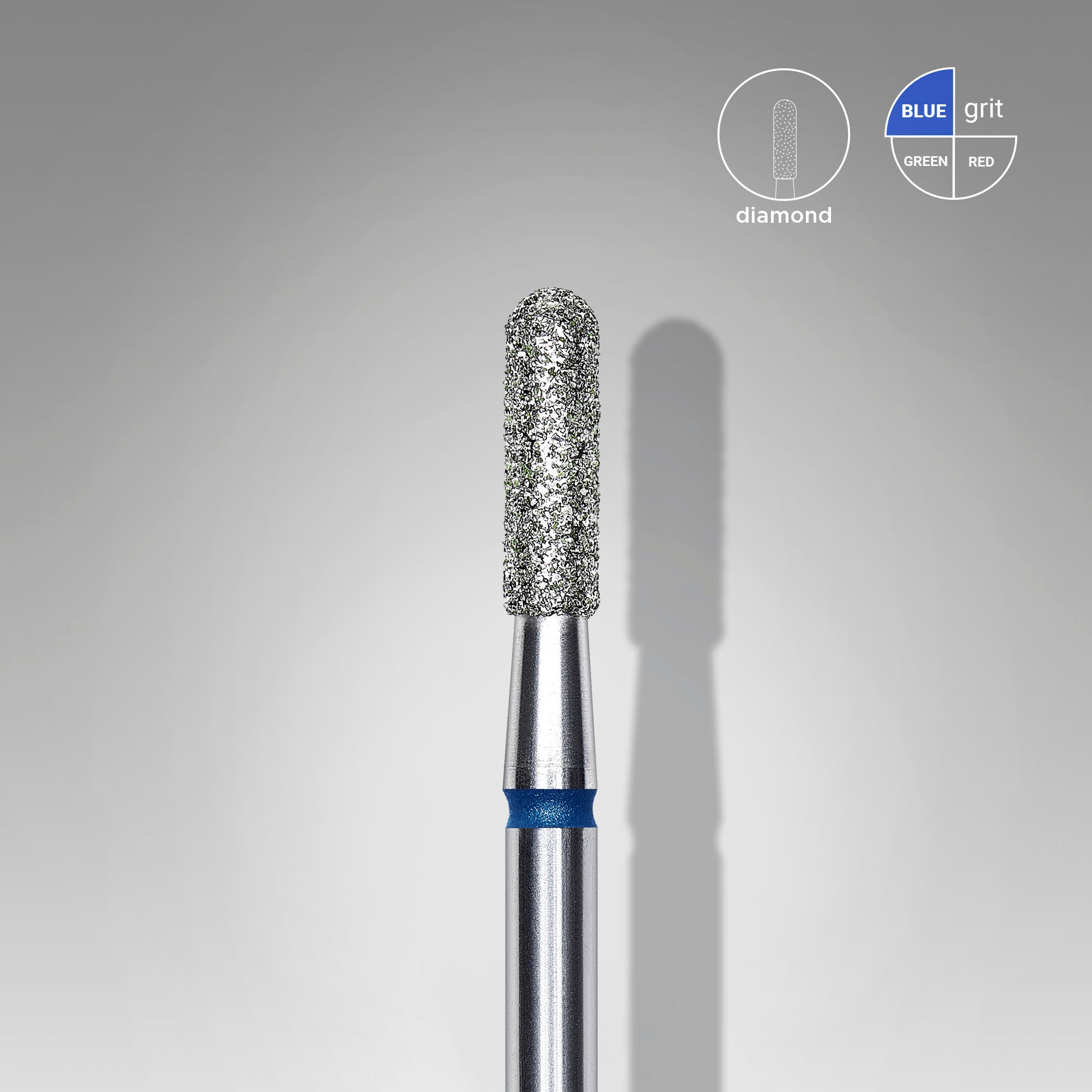 STALEKS PRO EXPERT blue rounded cylinder diamond nail drill bit, 2.3 × 8 mm