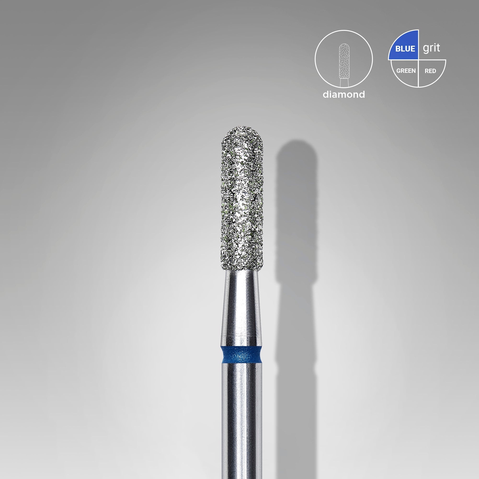 STALEKS PRO EXPERT blue rounded cylinder diamond nail drill bit, 2.3 × 8 mm