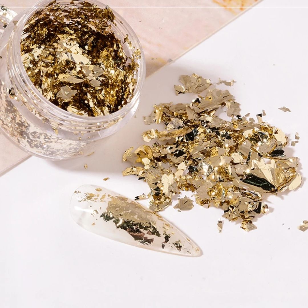 Metallic Nail Art Foil, Gold, Silver and Champagne