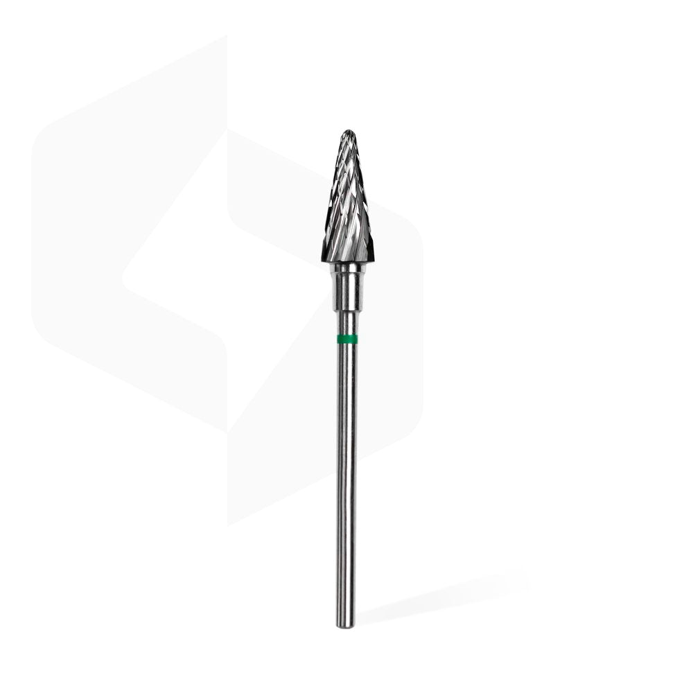 STALEKS PRO EXPERT green cone carbide nail drill bit, 6 × 14 mm