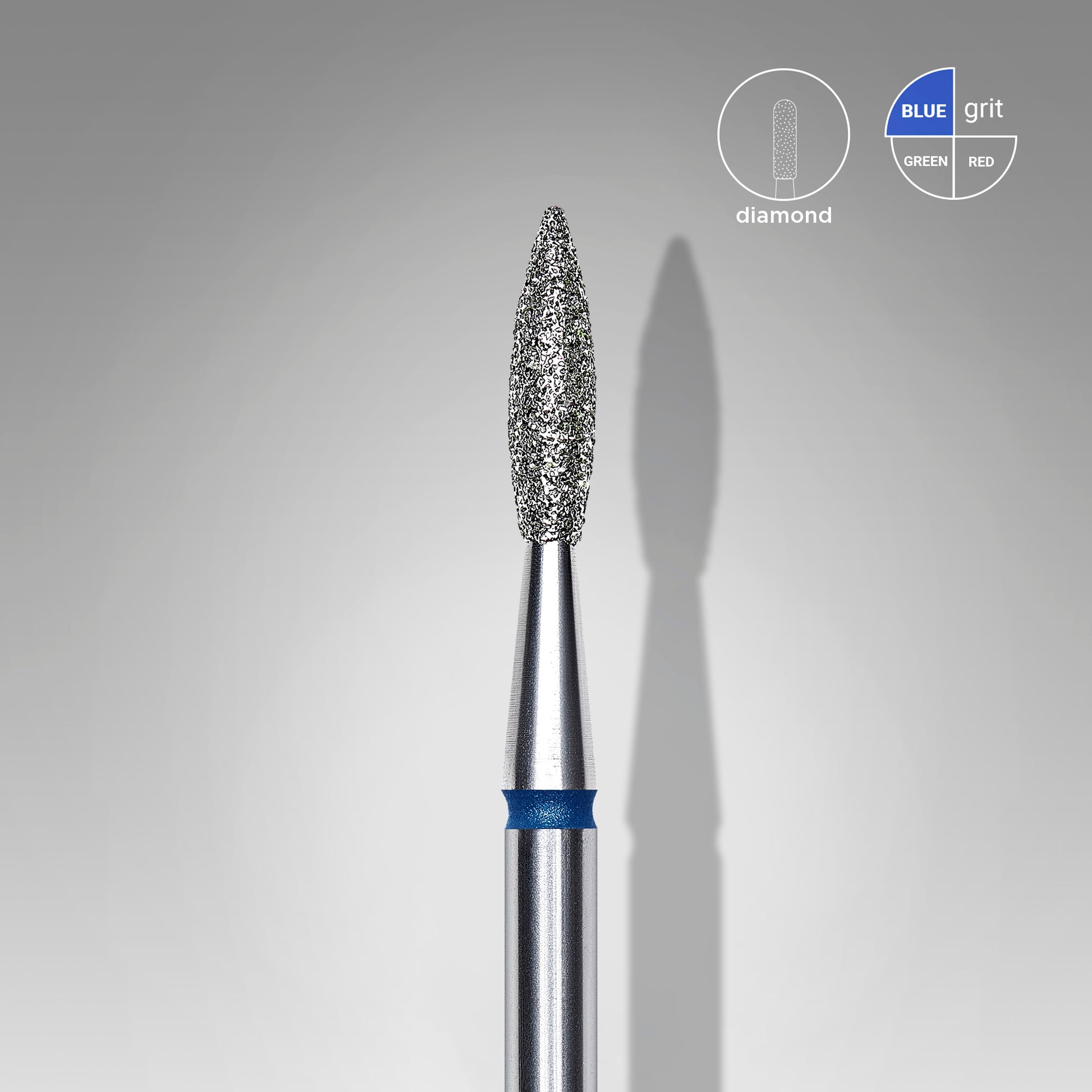 STALEKS PRO EXPERT pointed flame blue diamond nail drill bit 2.1 × 8 mm