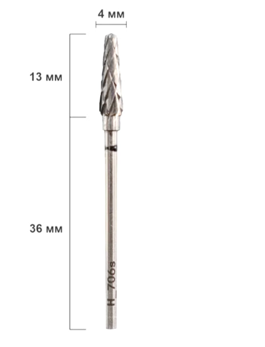 Nisima Carbide Nail Drill Bit Rounded Cone, 4 mm, Super Coarse
