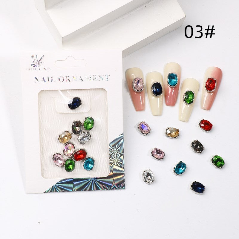 Alloy Crystal Nail Art Charms, Mixed Shapes
