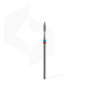 STALEKS PRO EXPERT DUO red-blue pointed flame diamond nail drill bit, 2.1 × 8 mm