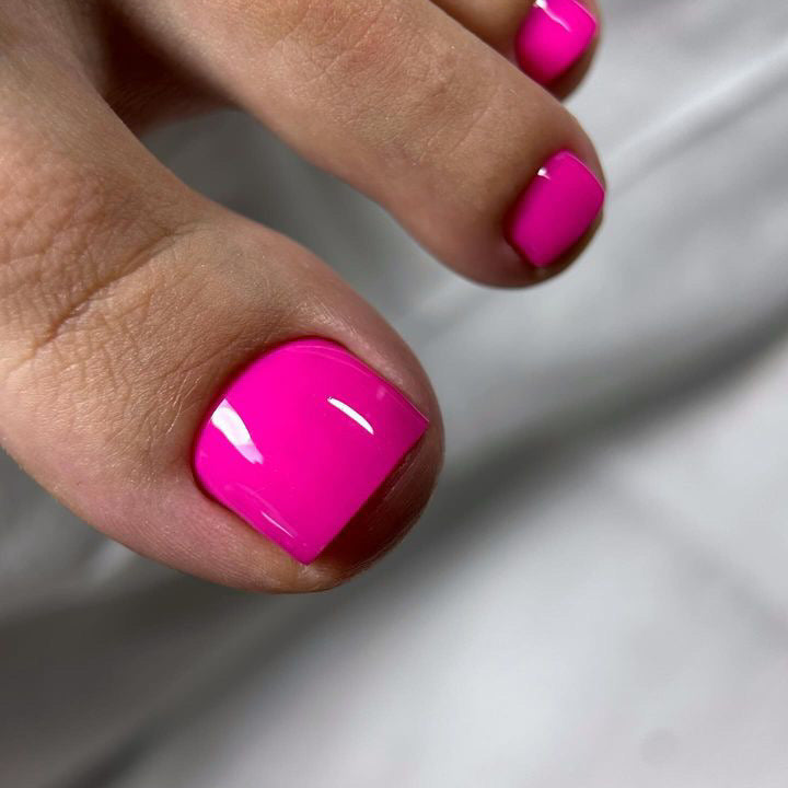 Touch Neon Gel polish, 9 ml - pink pedicure