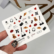 Sova Decor Nail Sliders №210 – Hearts & Self-Love Text