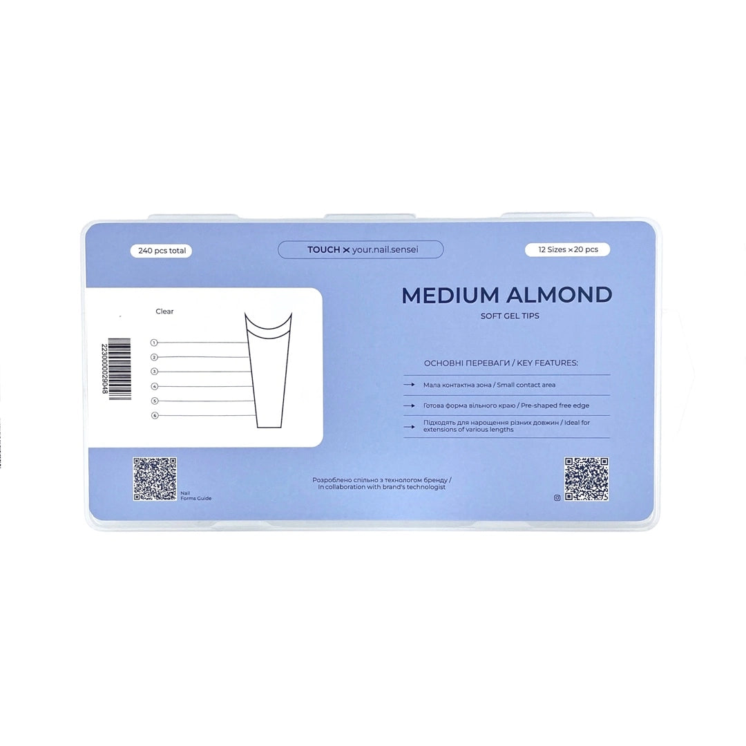 Touch Soft Gel Tips – Medium Almond, 240 pcs