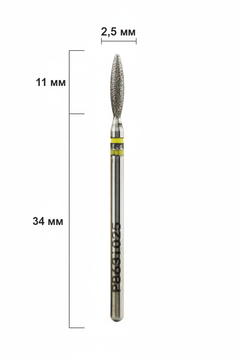 Nisima Diamond Nail Drill Bit – Blunt Flame, 2.5 mm, Extra Fine - NailGlow Supplies