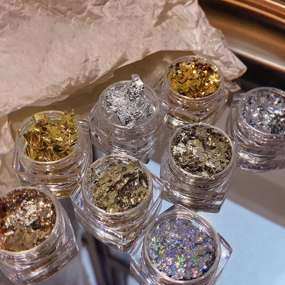 Metallic Nail Art Foil, Gold, Silver and Champagne