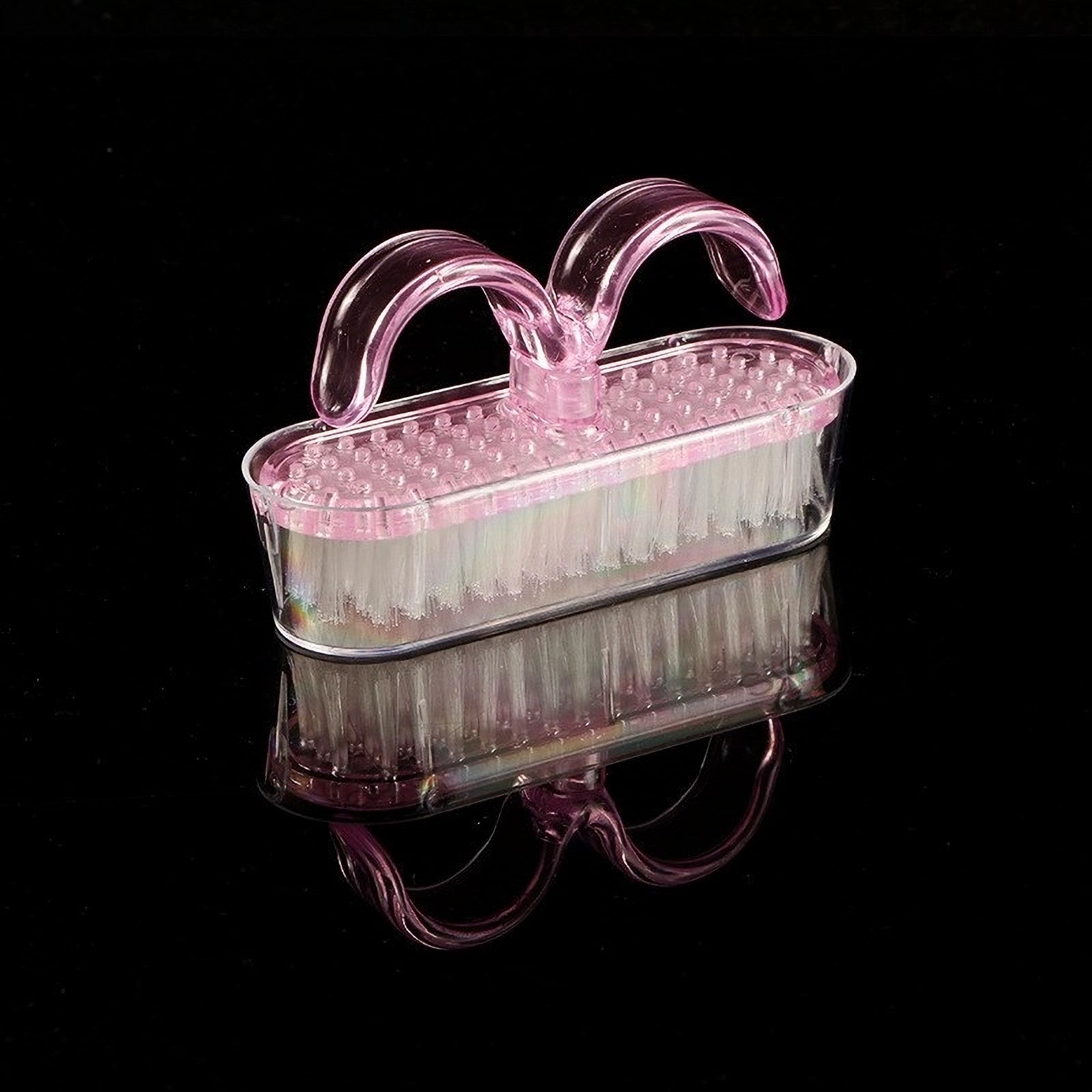 Pink Ergonomic Nail Cleaning Brush with Cover