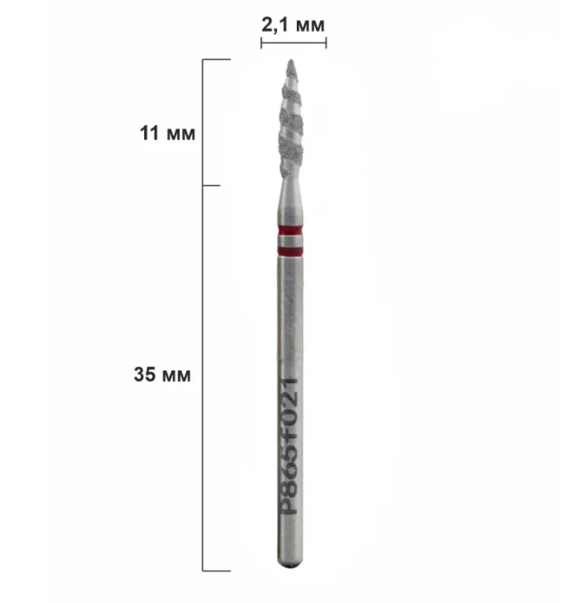 Nisima Diamond Nail Drill Bit Tornado Flame, 2.1 mm, Fine