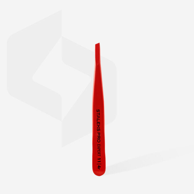 STALEKS PRO EXPERT 11 TYPE 4r red professional eyebrow tweezers with narrow bevelled edges 