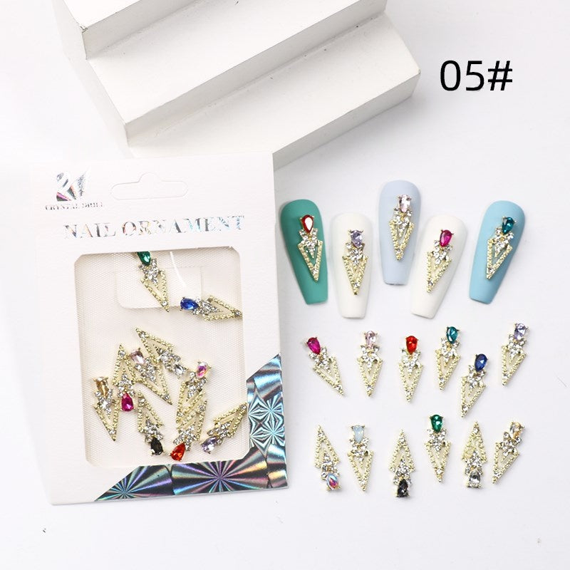 Alloy Crystal Nail Art Charms, Mixed Shapes