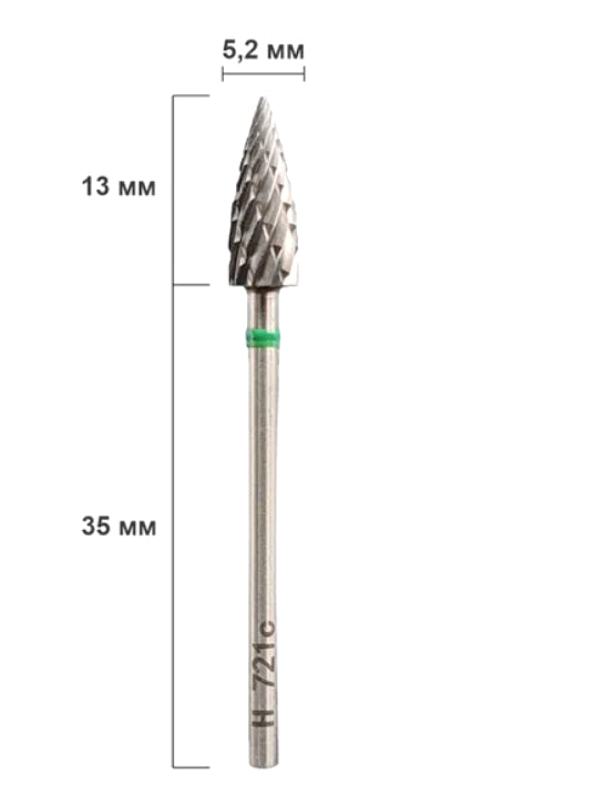 Nisima Carbide Nail Drill Bit Sharp Cone, 5.2 mm, Coarse