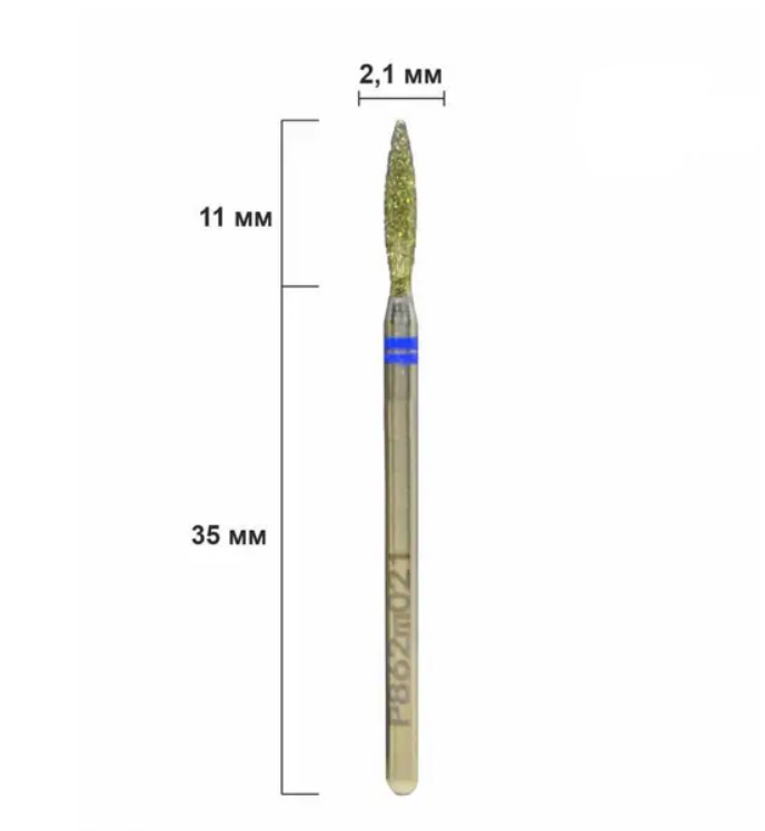 Nisima Diamond Nail Drill Bit Flame, 2.1 mm, Medium