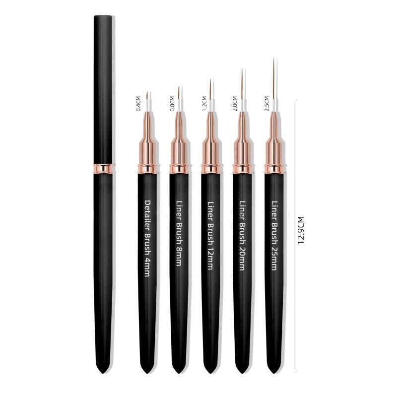 Precision Liner Brush Set (5 pcs) - NailGlow Supplies