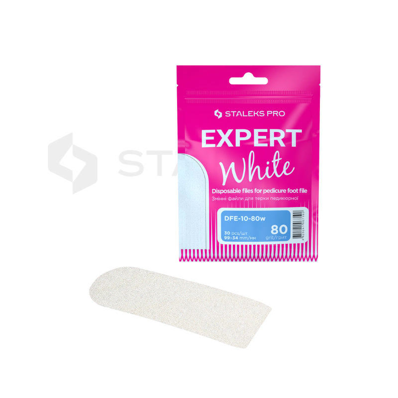 STALEKS PRO EXPERT 10 white adhesive pedicure files 80 grit pack of 30