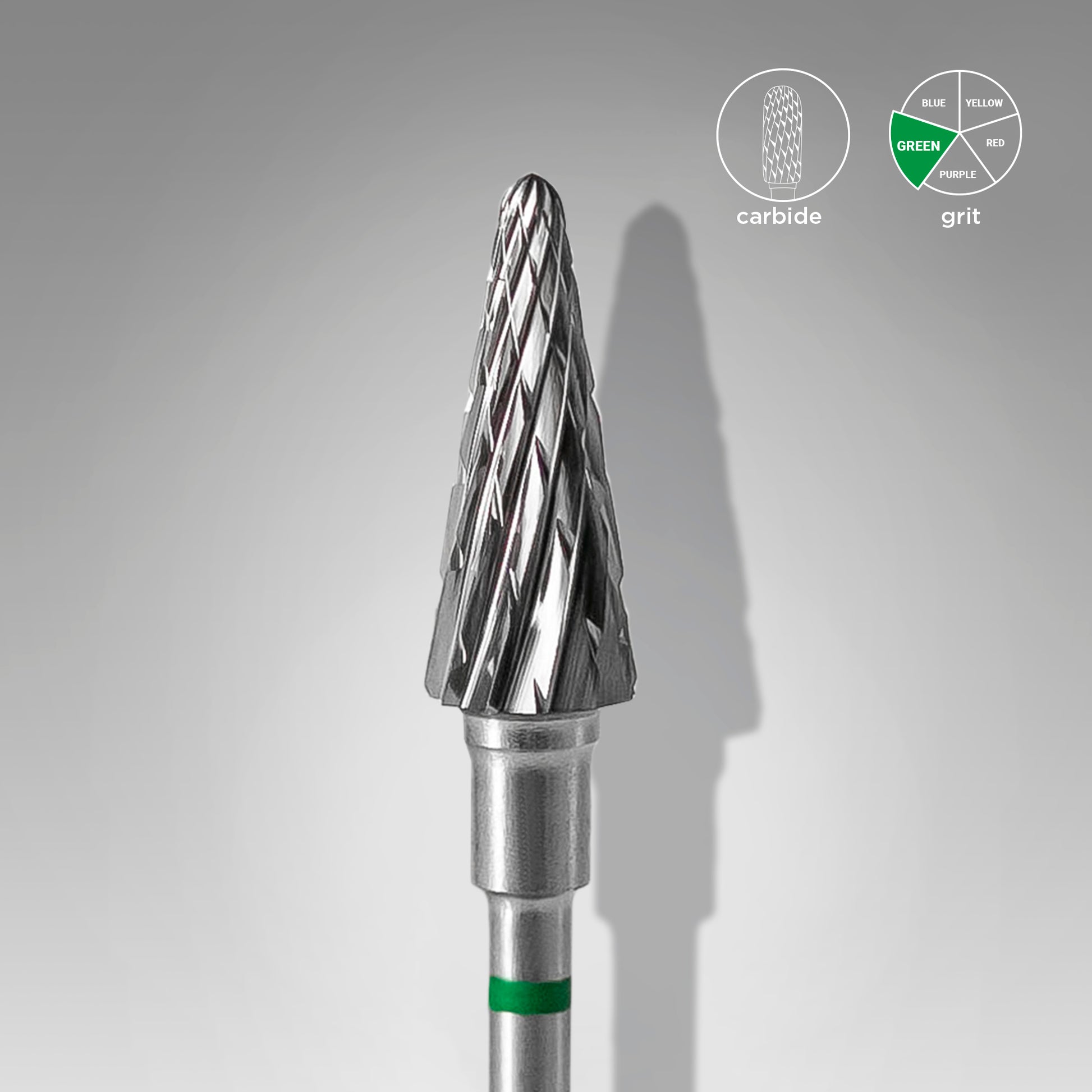 STALEKS PRO EXPERT green cone carbide nail drill bit, 6 × 14 mm