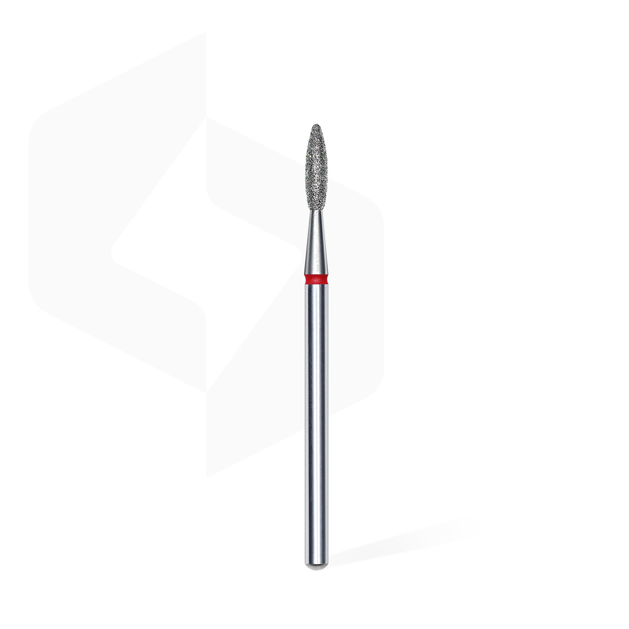 STALEKS PRO EXPERT red flame diamond nail drill bit, 2.1 × 8 mm