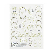 Sova Decor French Nail Sliders №227 – Green Leaves & Branches