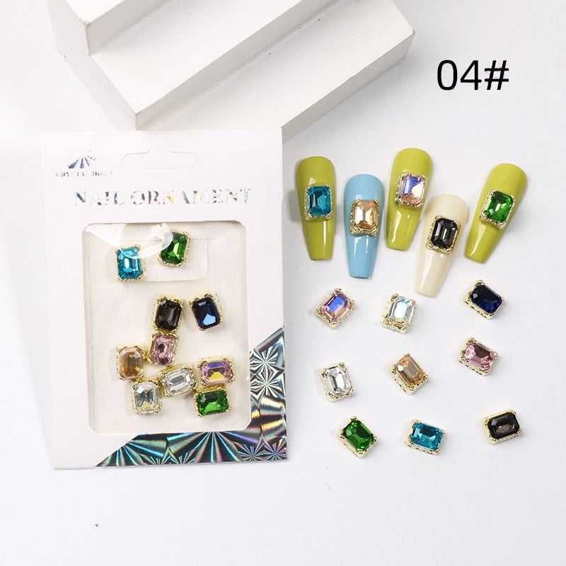 Alloy Crystal Nail Art Charms, Mixed Shapes