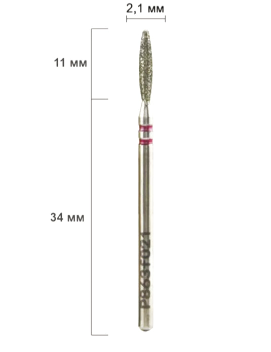 Nisima Diamond Nail Drill Bit Blunt Flame, 2.1 mm, Fine