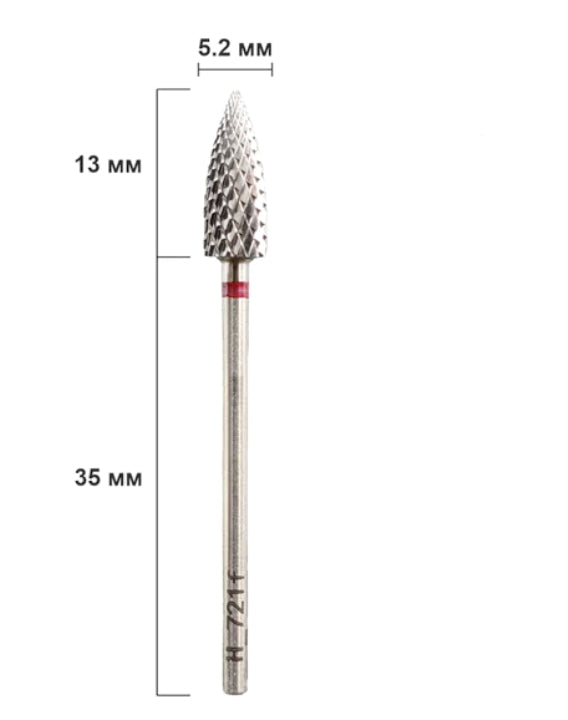 Nisima Carbide Nail Drill Bit Sharp Cone, 5.2 mm, Fine