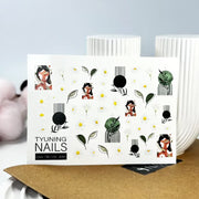 Tyuning Nails Nail Sliders №140 – Daisies & Silhouettes product sheet