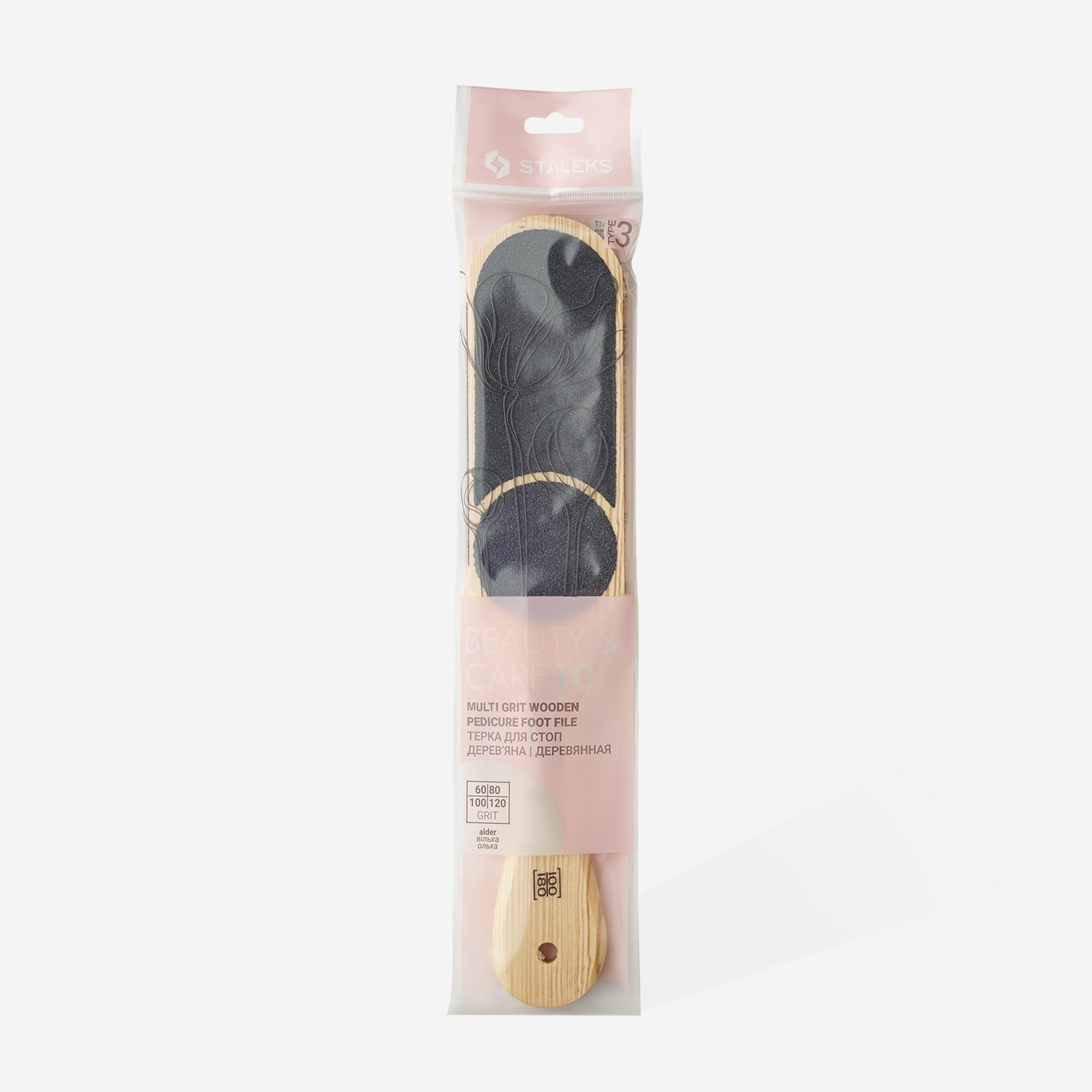 STALEKS BEAUTY & CARE 10 TYPE 3 wooden foot file 60/80/100/120 grit 