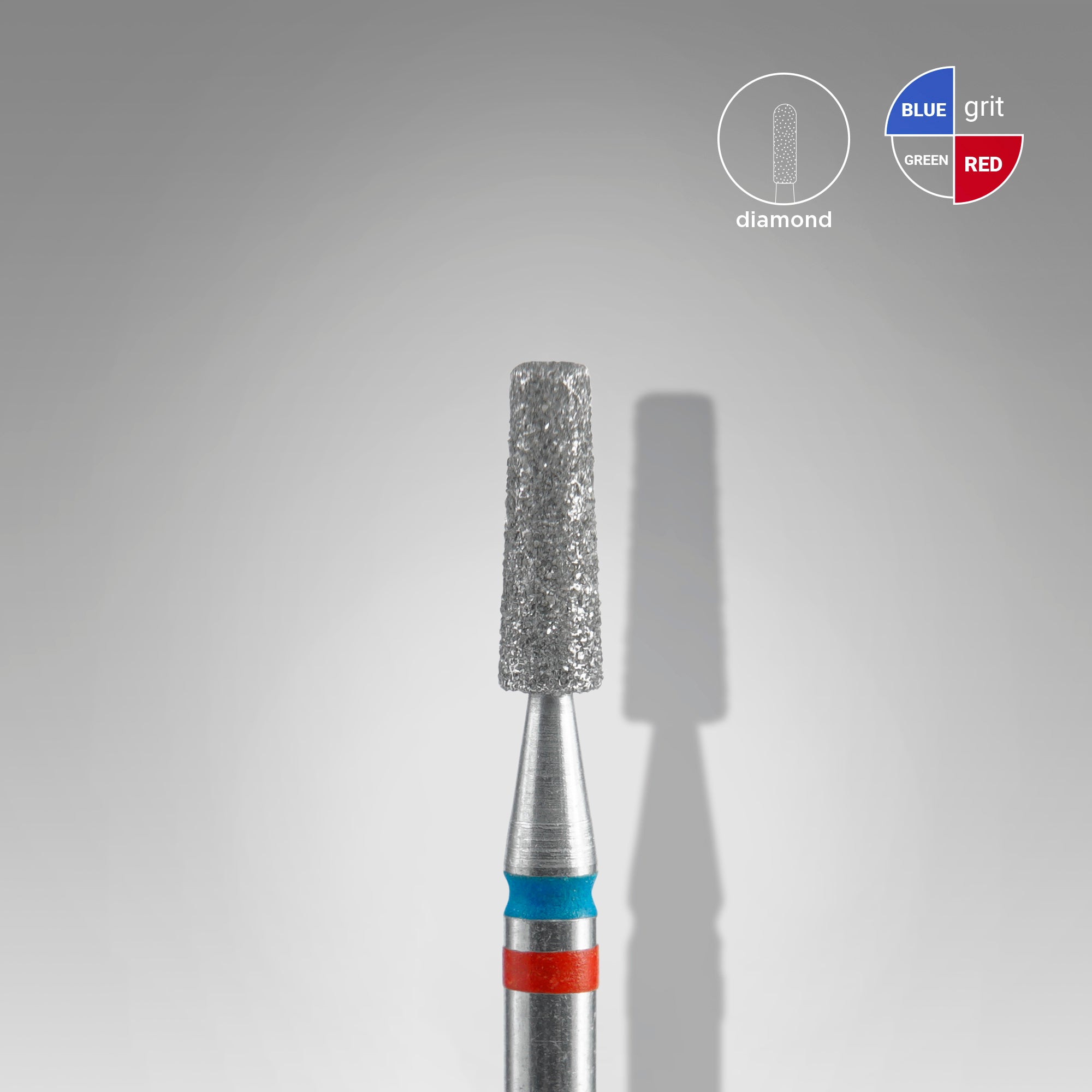 STALEKS PRO EXPERT DUO red-blue cone diamond nail drill bit, 2.5 × 8 mm