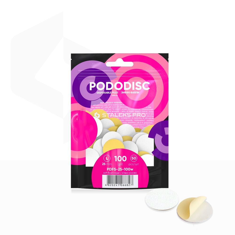 STALEKS PODODISC L soft-foam adhesive refill files 100 grit 50 pcs