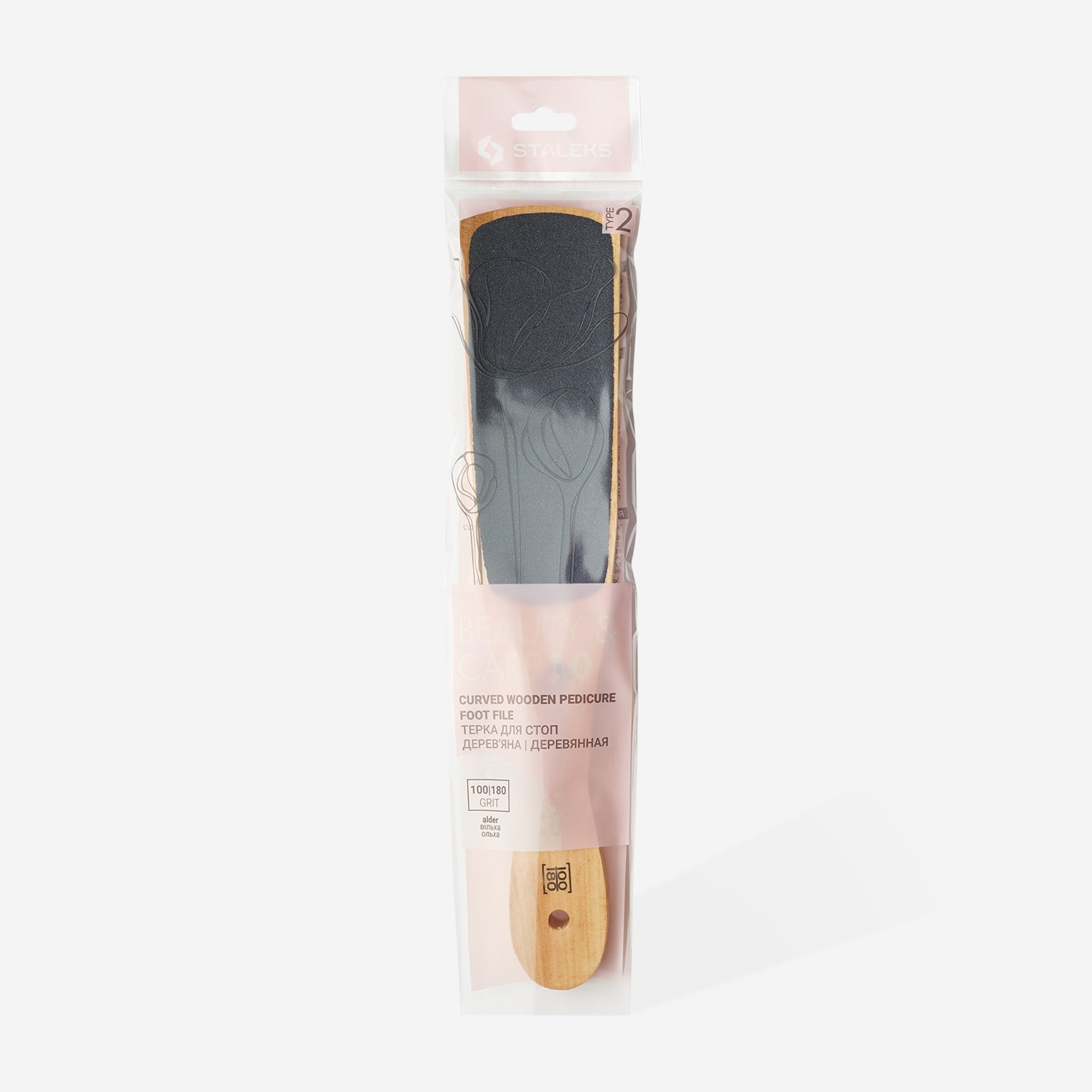 STALEKS BEAUTY & CARE 10 TYPE 2 double-sided wooden foot file 100/180 grit - 3