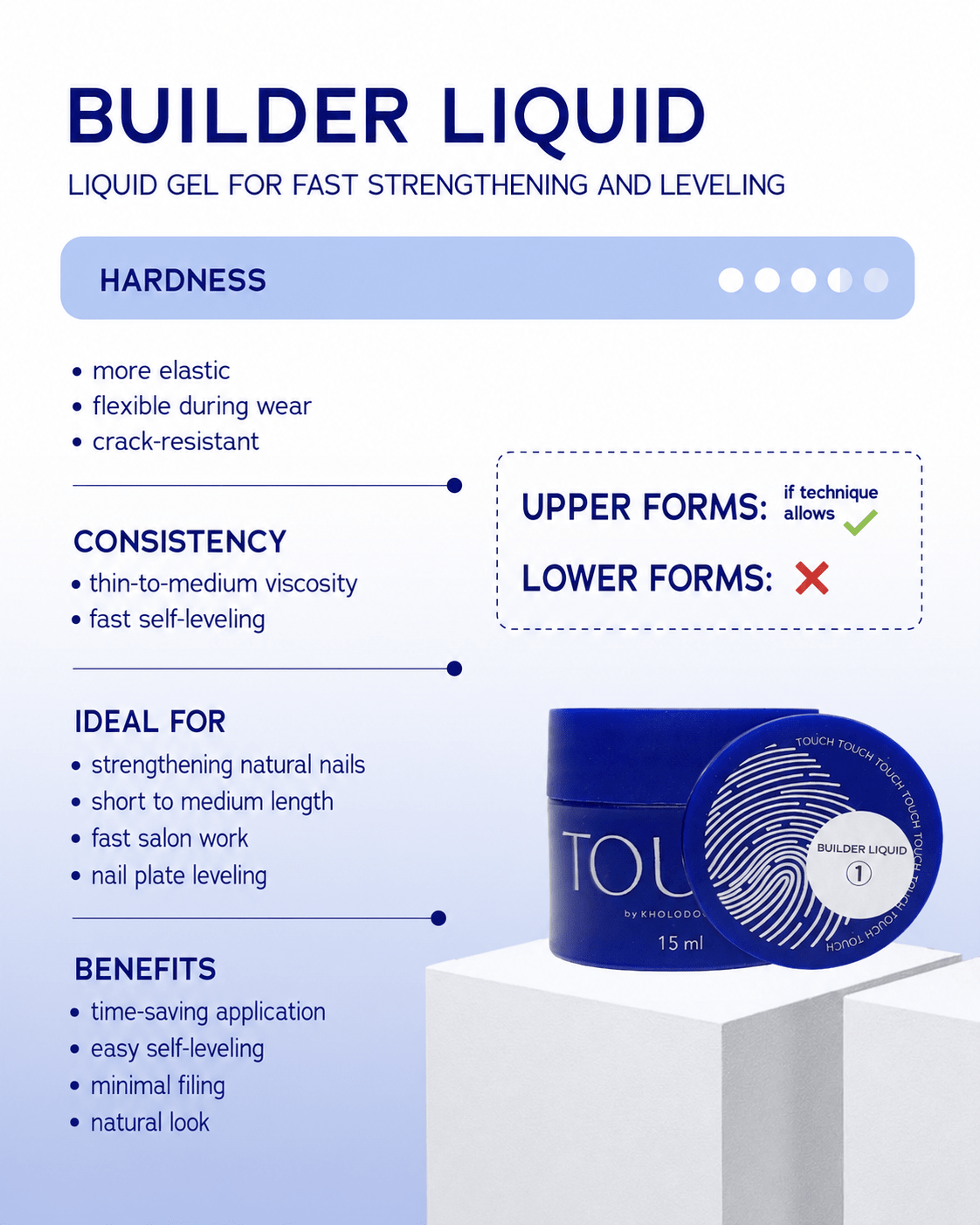 TOUCH BUILDER LIQUID, 15ml - NailGlow Supplies