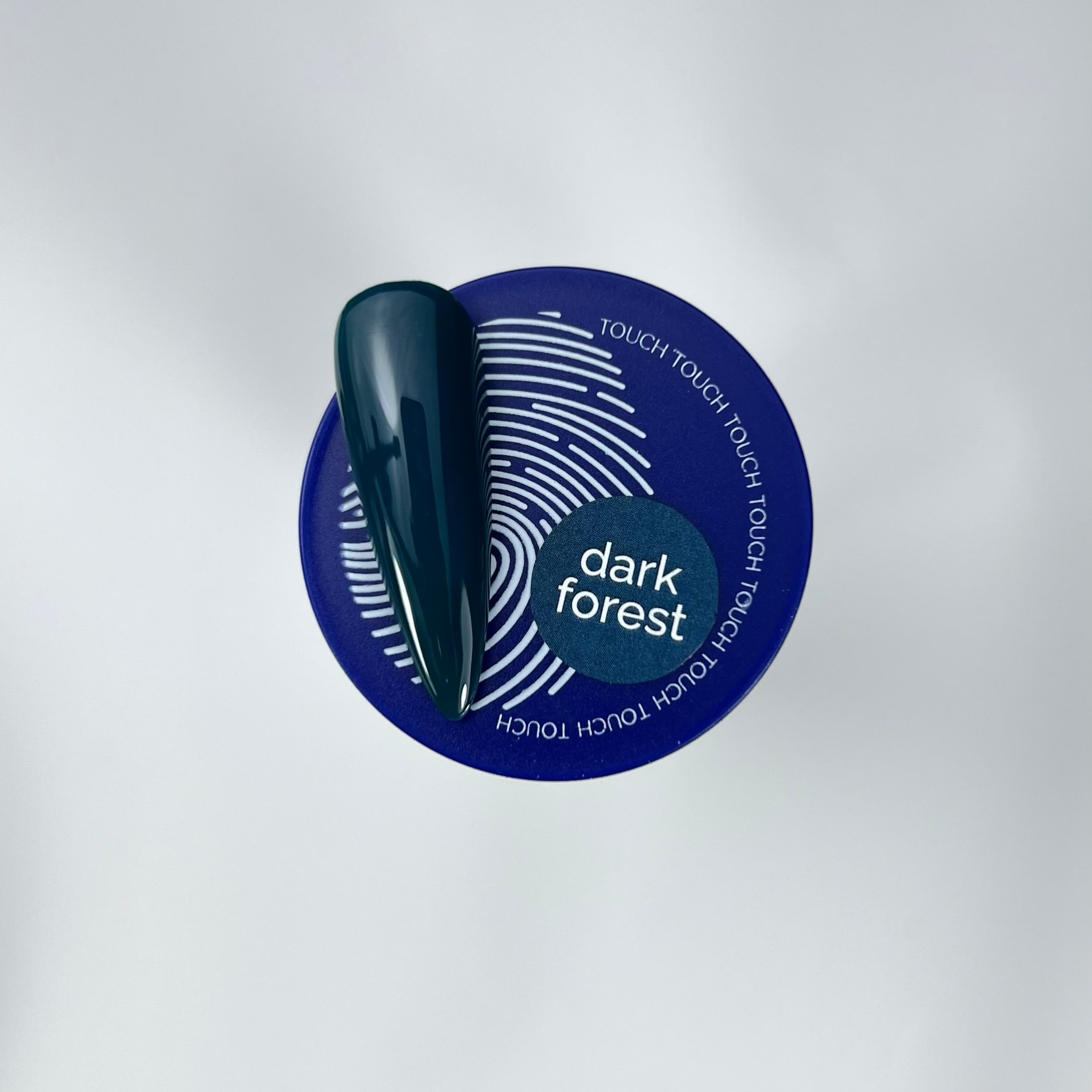 Touch colour nail swatch and blue jar
