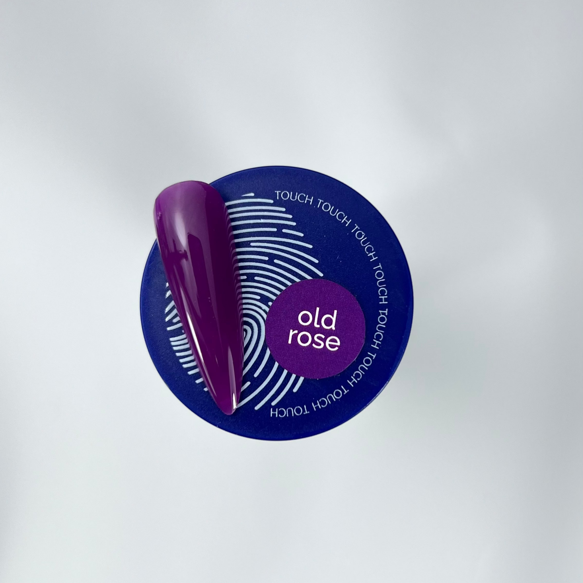 Touch colour nail swatch and blue jar