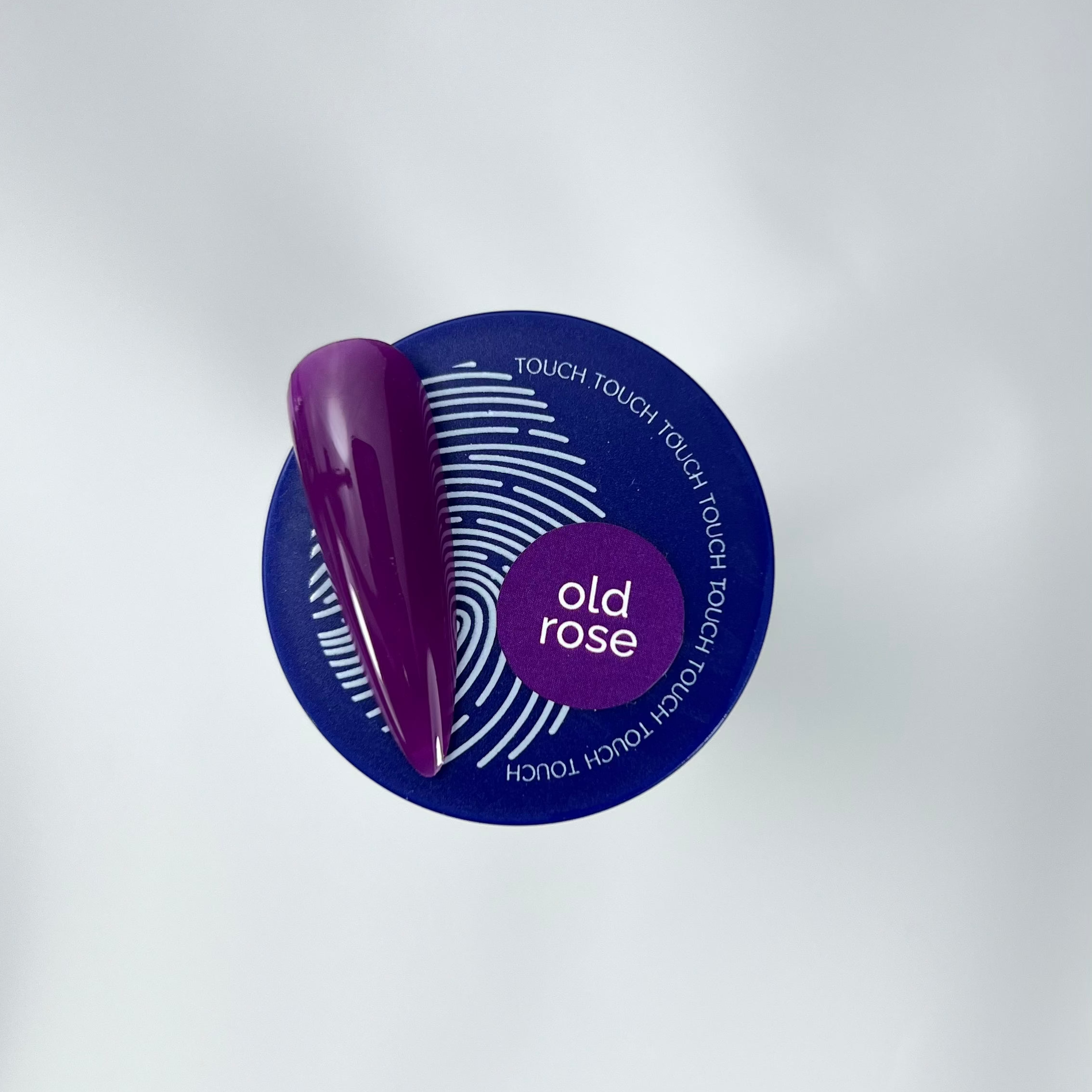 Touch colour nail swatch and blue jar