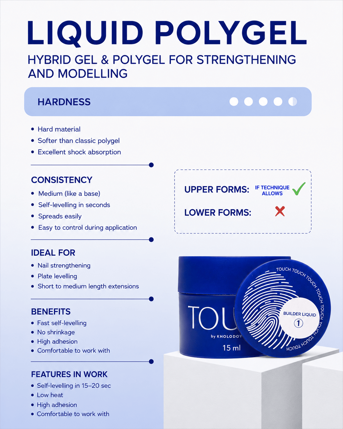 TOUCH LIQUID POLYGEL, 15ml - NailGlow Supplies