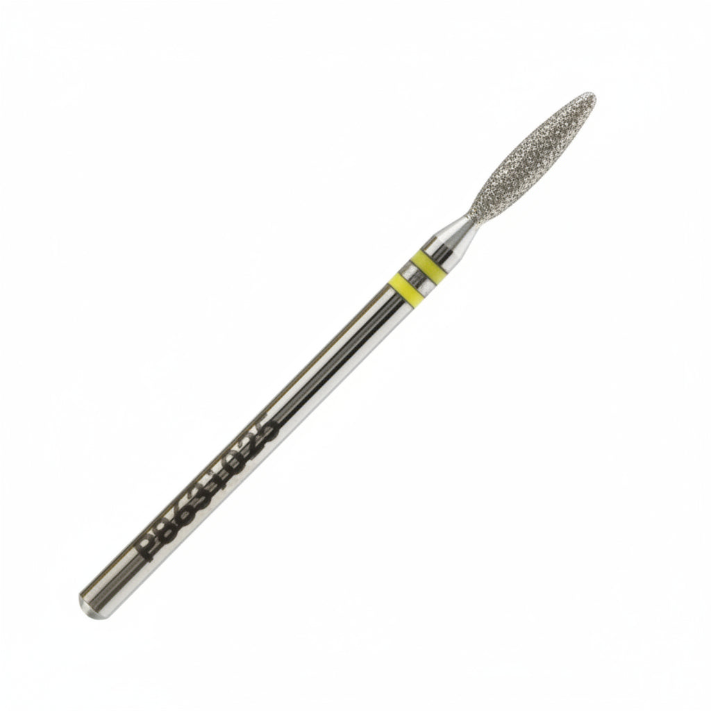 Nisima Diamond Nail Drill Bit – Blunt Flame, 2.5 mm, Extra Fine - NailGlow Supplies