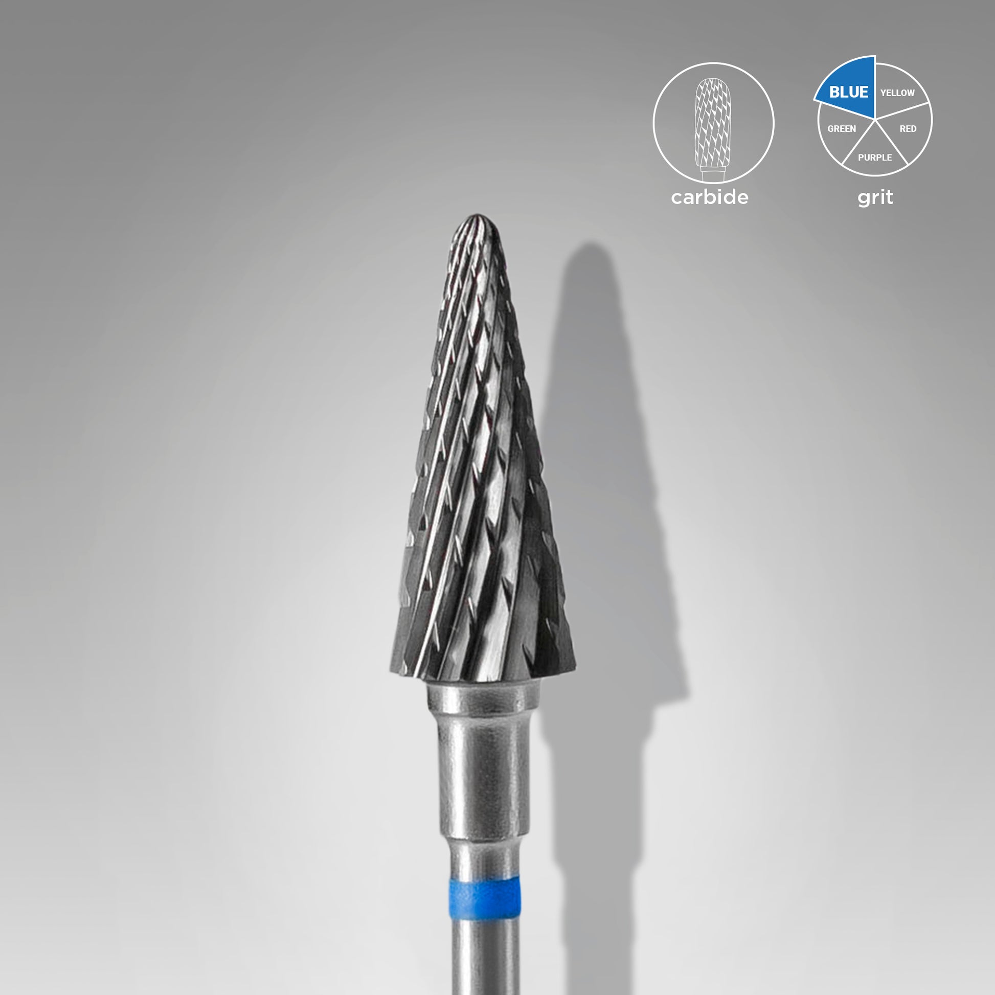 STALEKS PRO EXPERT blue cone carbide nail drill bit, 6 × 14 mm