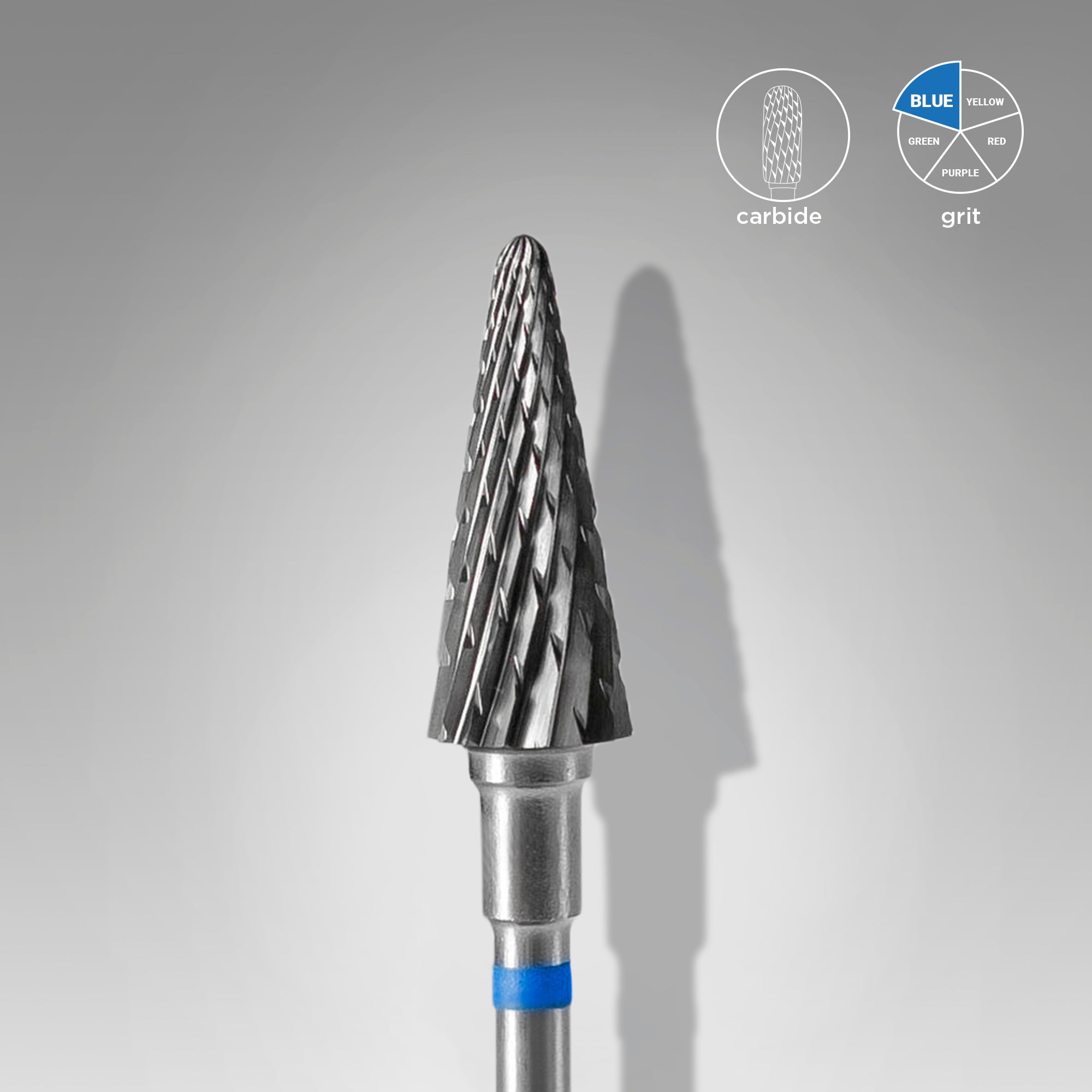 STALEKS PRO EXPERT blue cone carbide nail drill bit, 6 × 14 mm