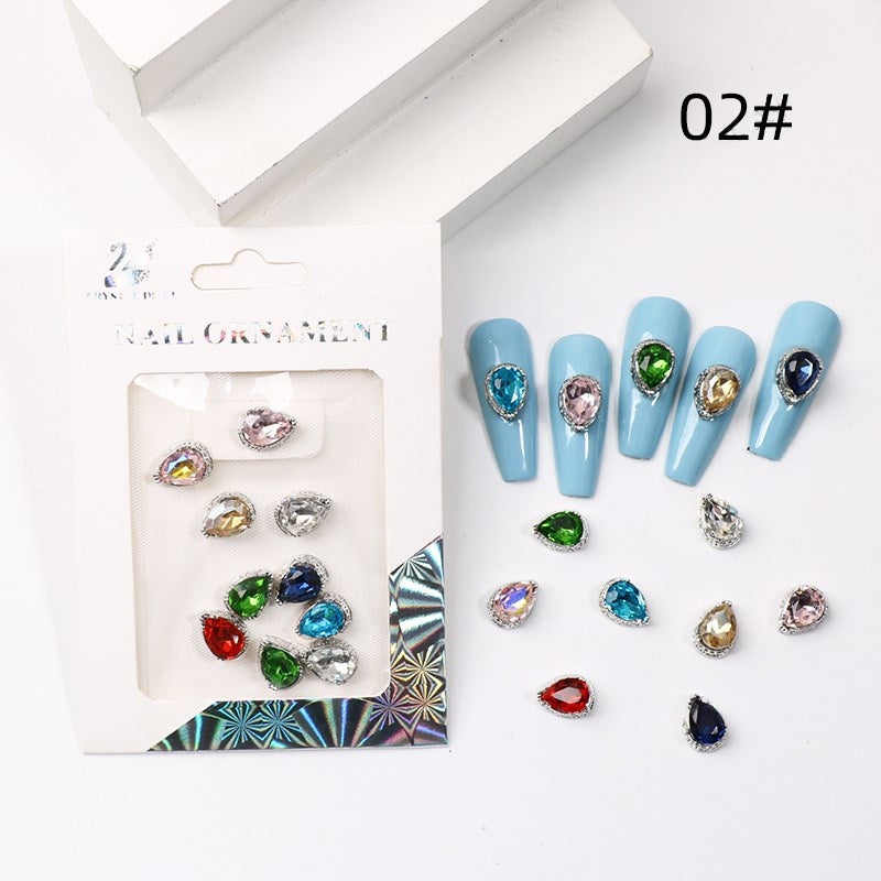 Alloy Crystal Nail Art Charms, Mixed Shapes