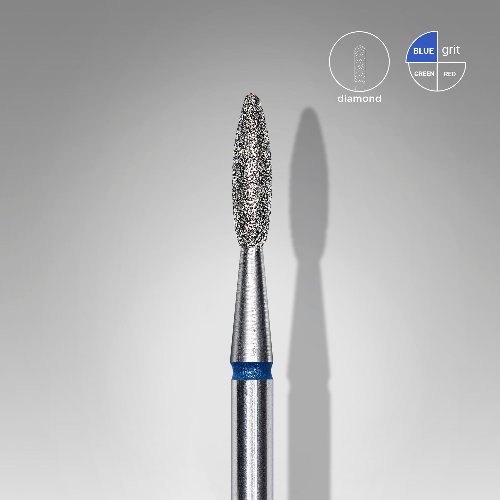 STALEKS PRO EXPERT blue flame diamond nail drill bit, 2.1 × 8 mm