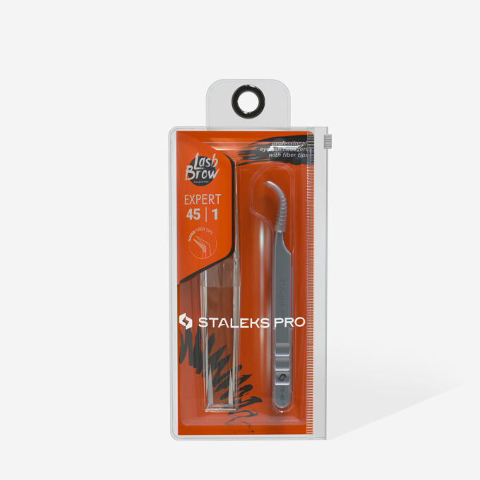 STALEKS PRO EXPERT 45 TYPE 1 curved lash tweezers with nano-notched fibre tips