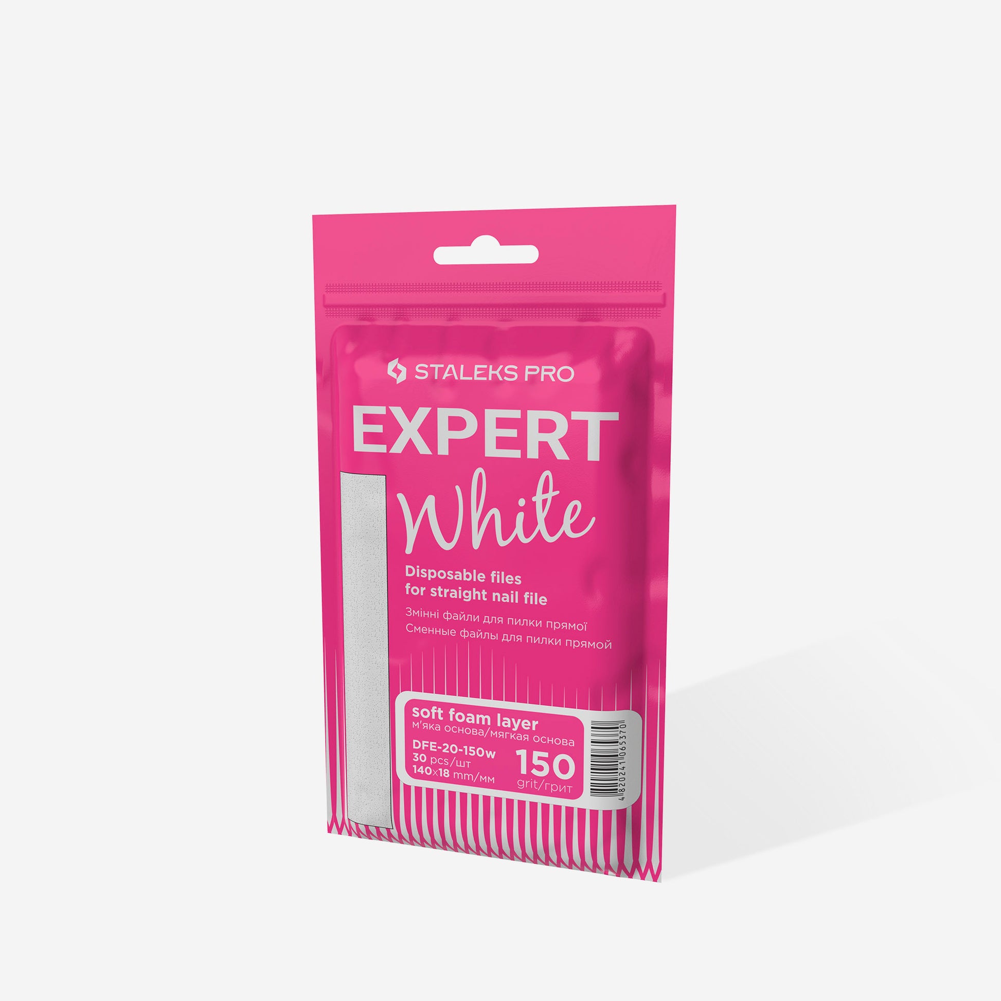 STALEKS PRO EXPERT 20 white adhesive nail file refills, 150 grit, 30 pcs