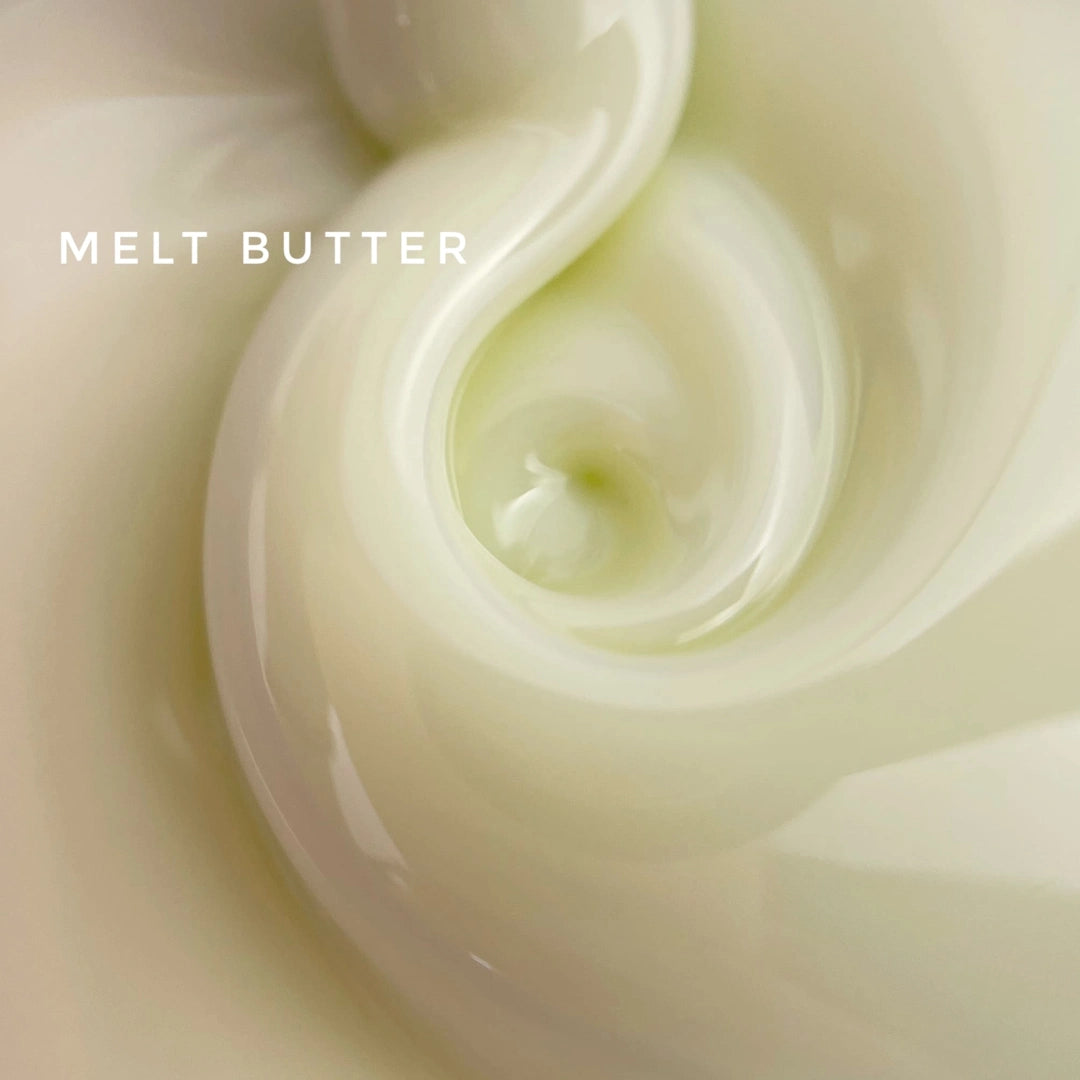 Close-up of melted butter with the text 'Melt Butter' displayed.
