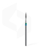 STALEKS PRO EXPERT DUO blue-green pointed flame diamond nail drill bit, 2.1 × 8 mm