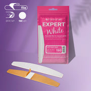STALEKS PRO EXPERT 40 white crescent adhesive nail file refills, 150 grit, 30 pcs