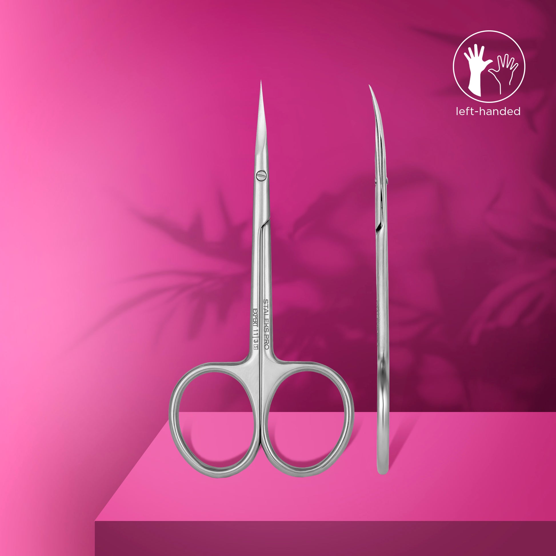 STALEKS PRO EXPERT 11 TYPE 3 professional left-handed cuticle scissors with curved blades