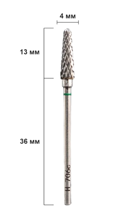 Nisima Carbide Nail Drill Bit Rounded Cone, 4 mm, Coarse